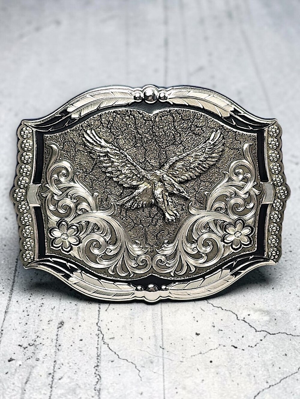 Montana Silversmiths Silver Cracked Earth Eagle Buckle Retail $140 NEW NIB